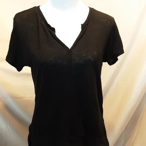 Sanctuary Black V-Neck Capped Sleeves SZ SM